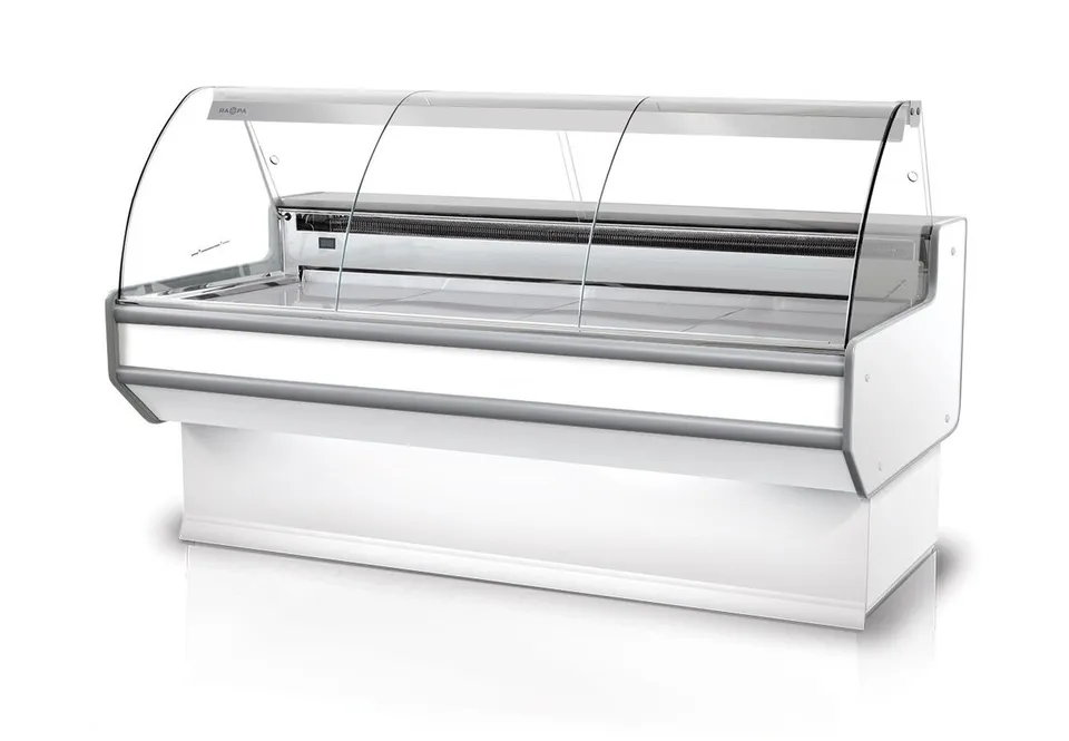 Rapa L-B2 201/107 banco frigo carne vetro curvo