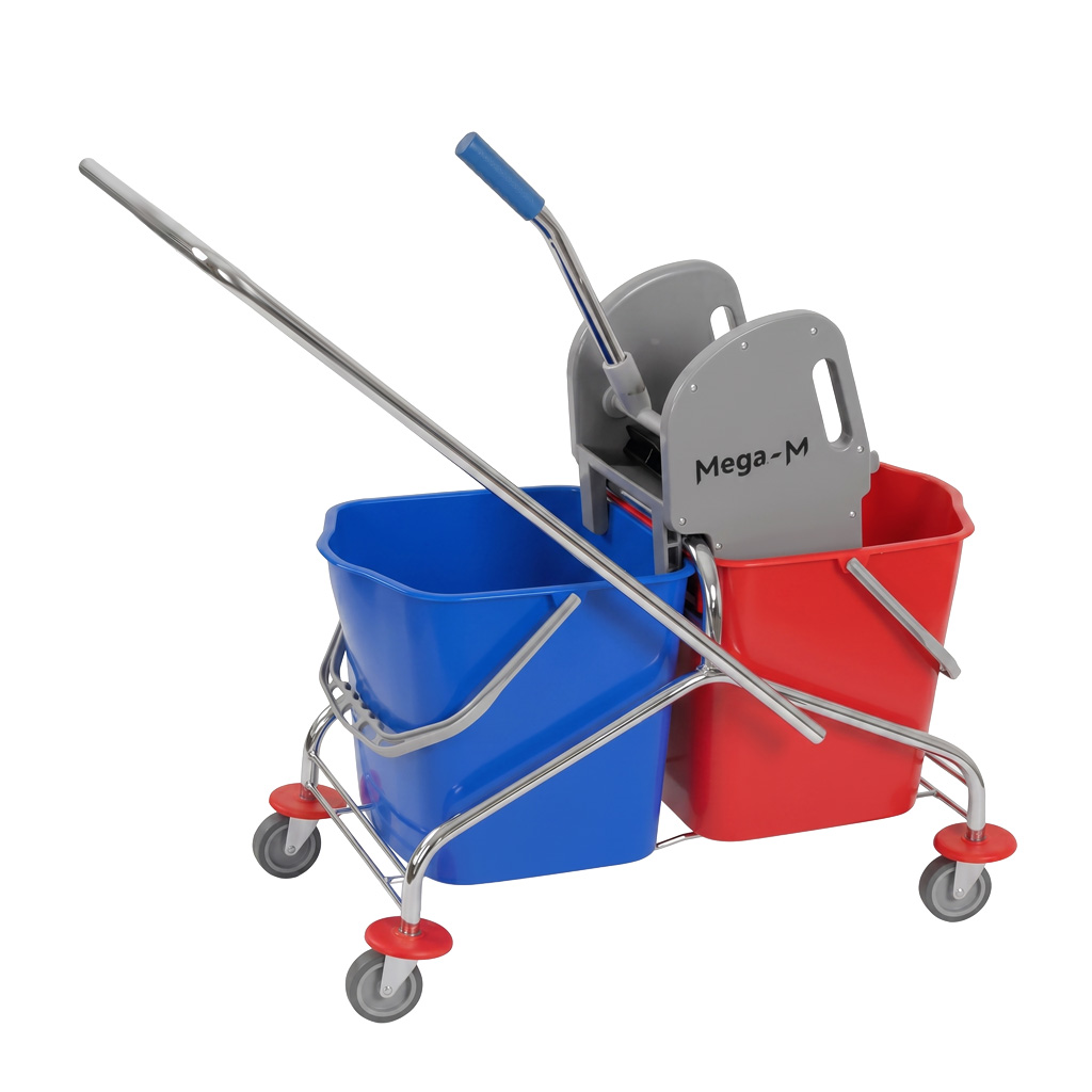 Mega-M carrello pulizie 2x23L con strizzatore a mascelle