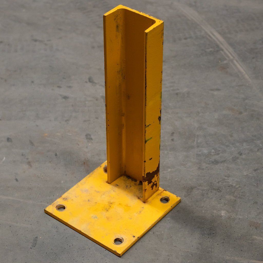 Staffa tipo C H-40 cm supporto barriera legno gialla