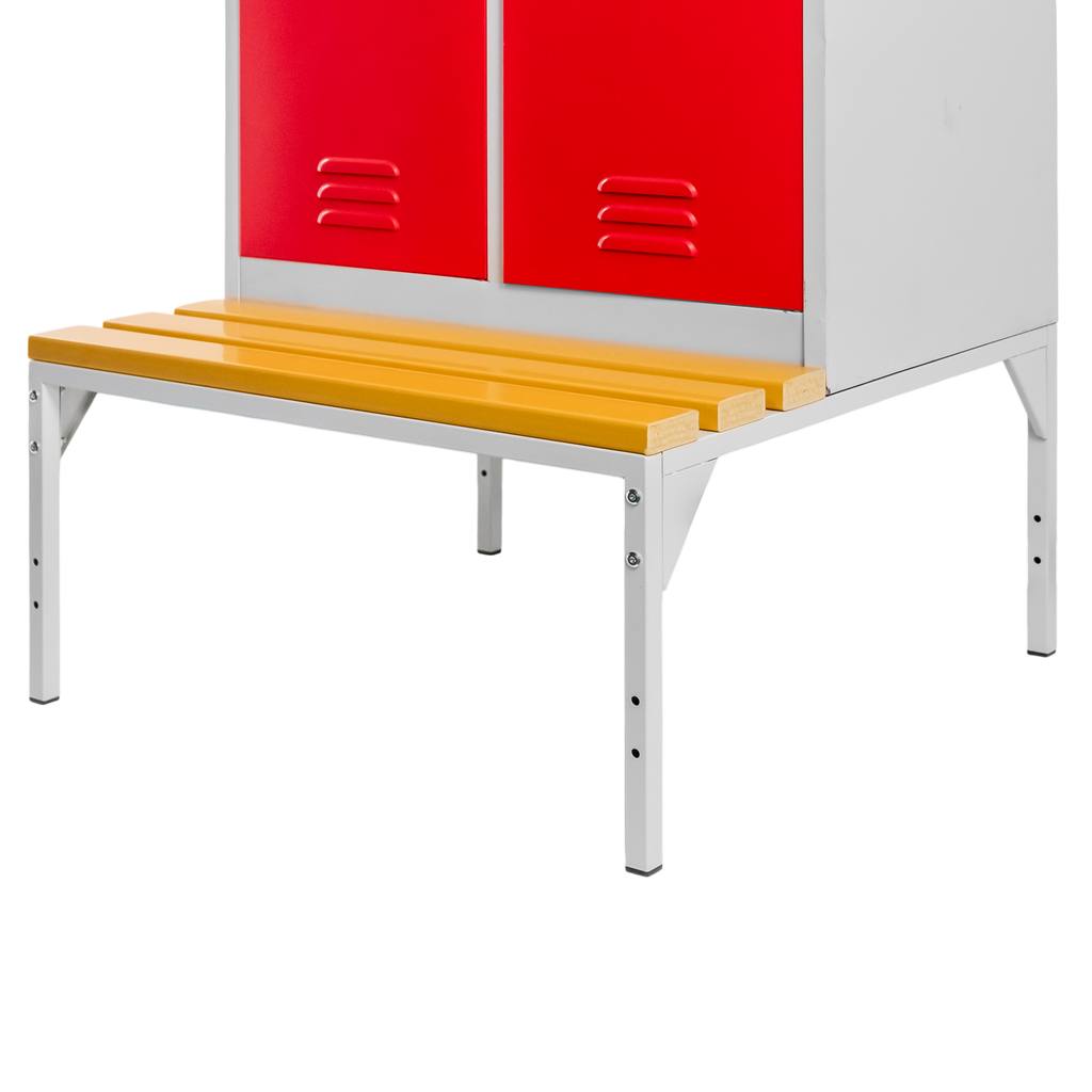 Mega-M S-80 armadietto spogliatoio 80 cm grigio rosso con panca