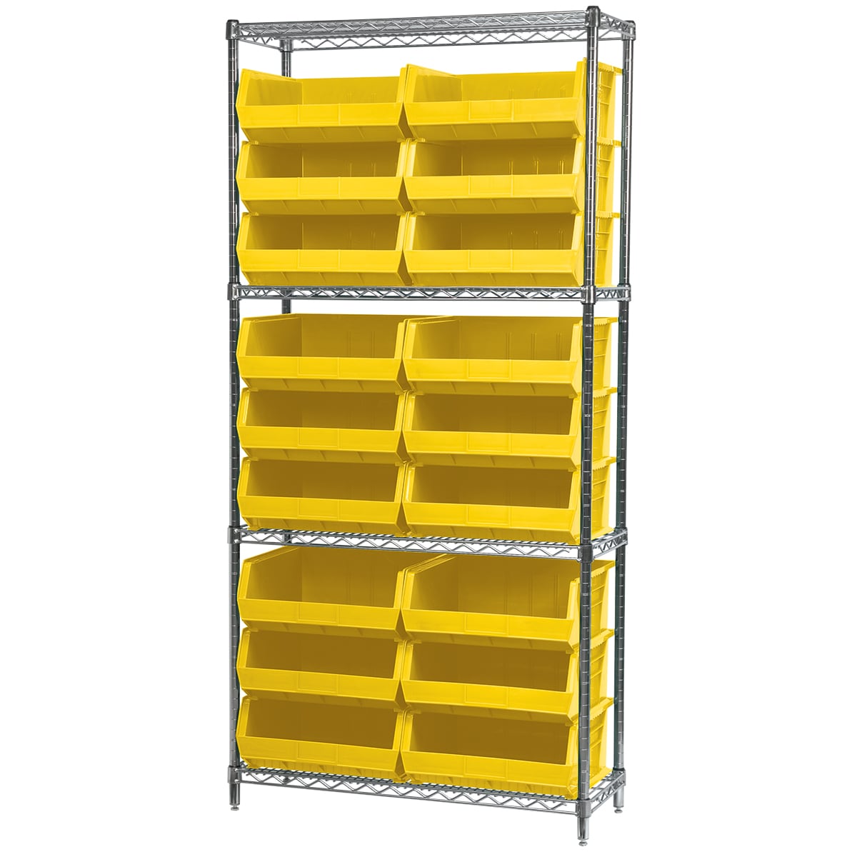 Akro-Mils AWS143630250 scaffale in filo 4 ripiani 18 box