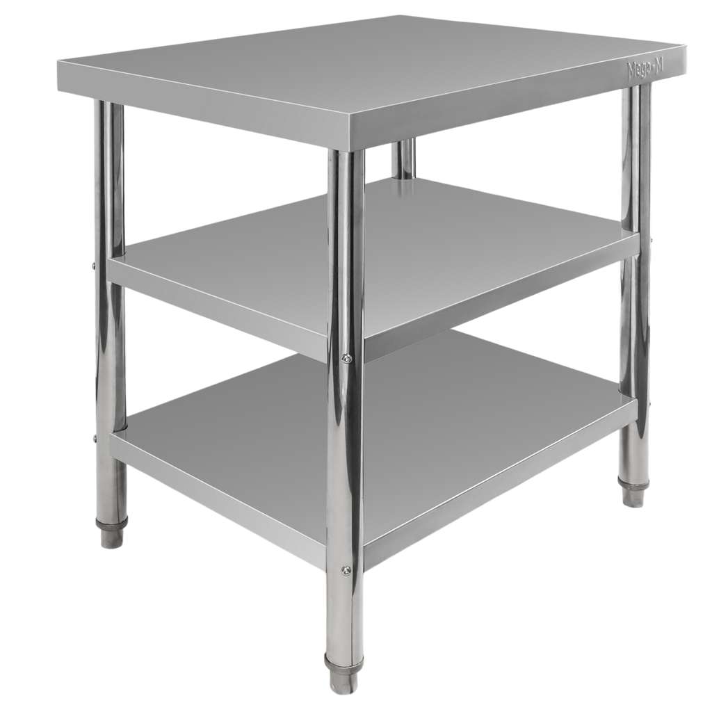 Mega-M X Standard tavolo inox 80x60x85 cm 2 ripiani