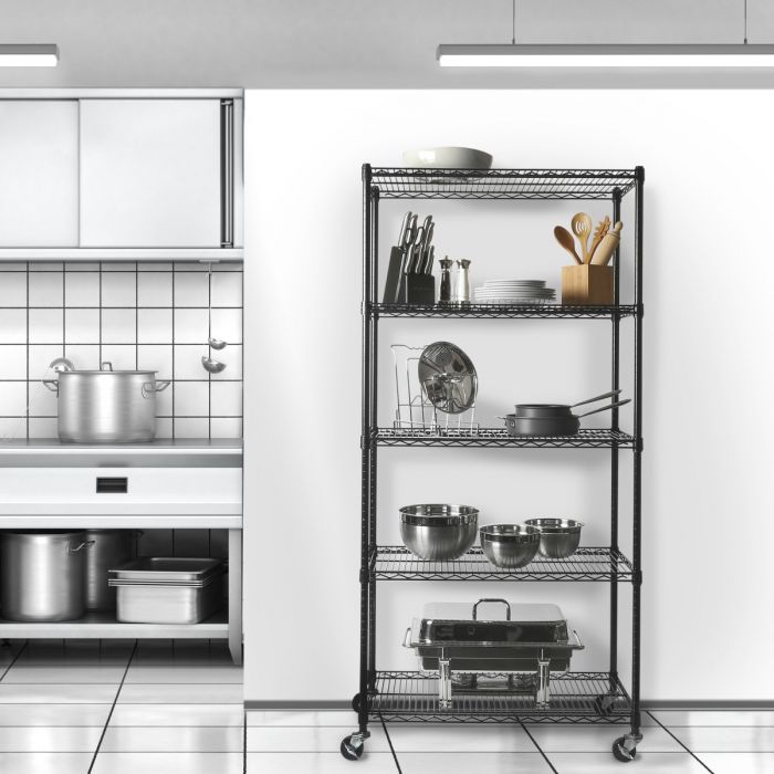 Seville Classics UltraDurable 18370 scaffale 5 ripiani nero