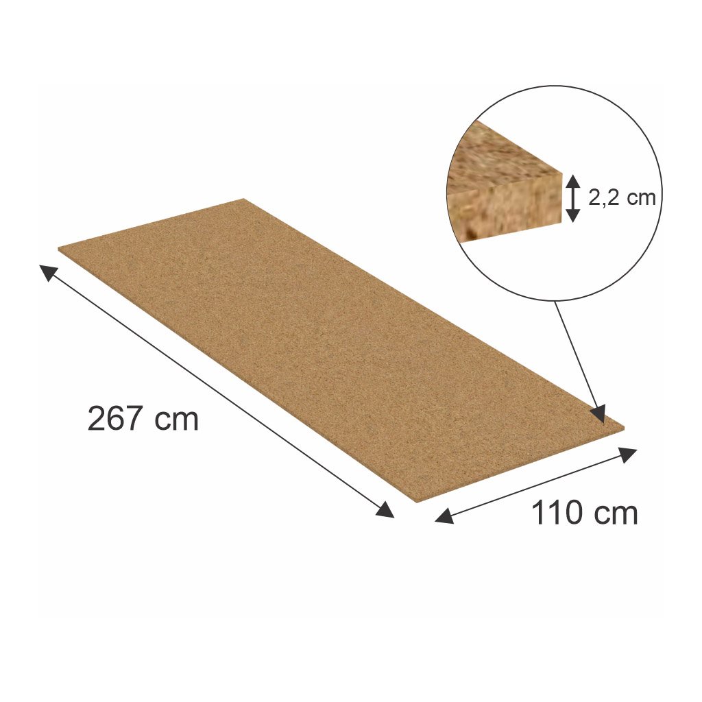 Ripiano in truciolare 267x110 cm per scaffale traversa 270 cm