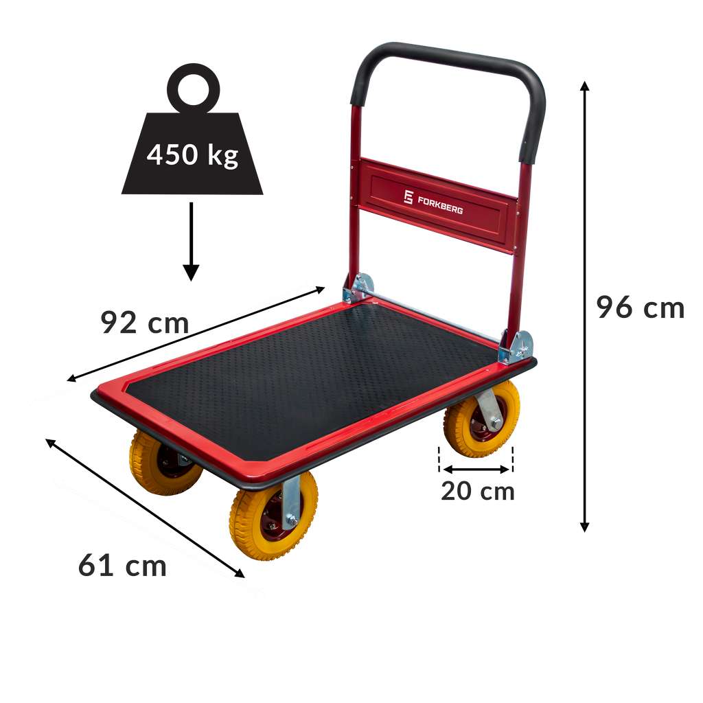 Forkberg Carrello Pianale 450 kg Poliuretano