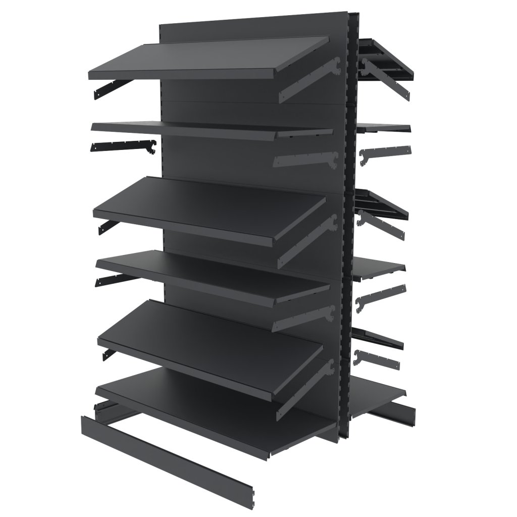 Mega-M Merkury II Scaffale Gondola Grafite 126,5 cm 120 kg