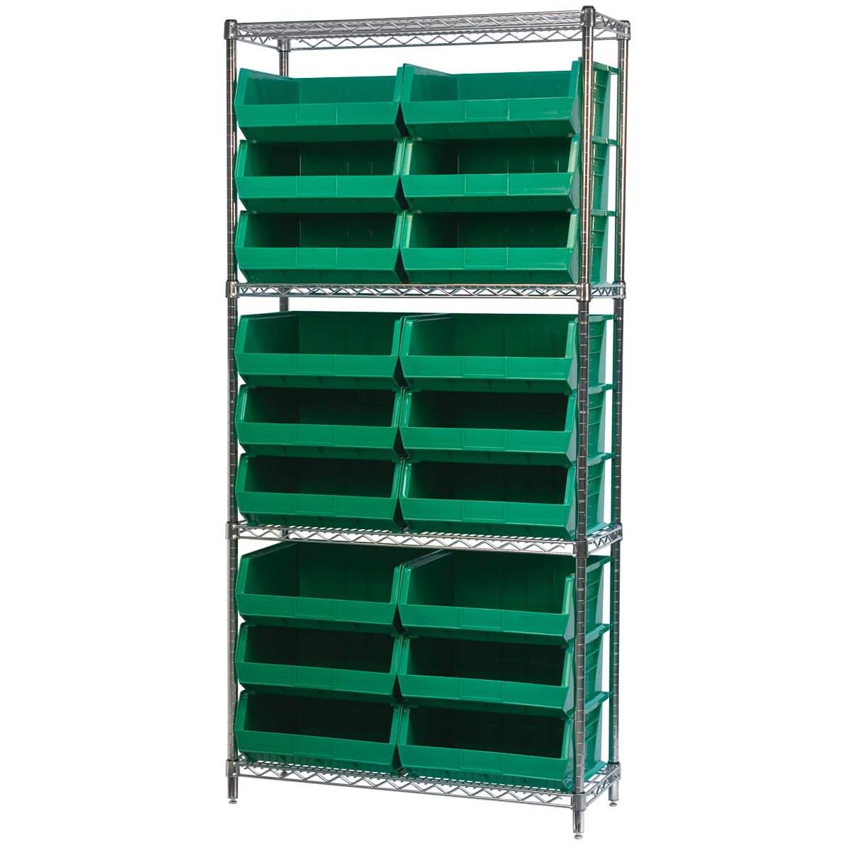 Akro-Mils AWS143630250 scaffale in filo 4 ripiani 18 box