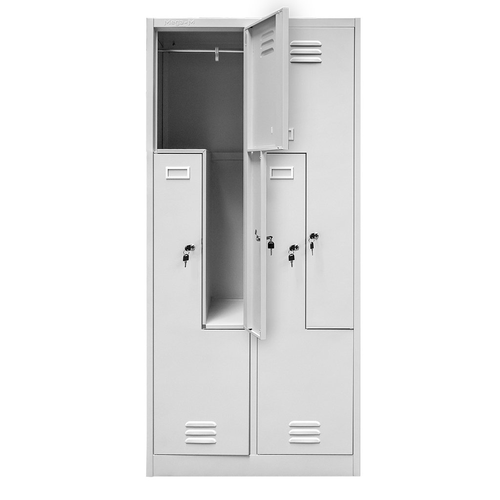 Mega-M Tipo L Armadietto Spogliatoio 4 Ante Grigio
