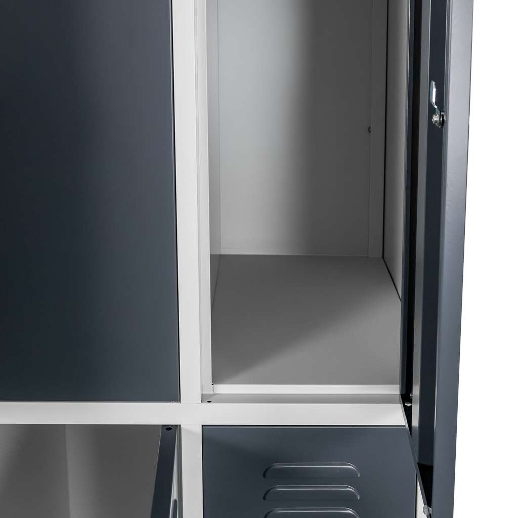Mega-M BHP 6 scomparti 90x50x180 armadietto spogliatoio grigio