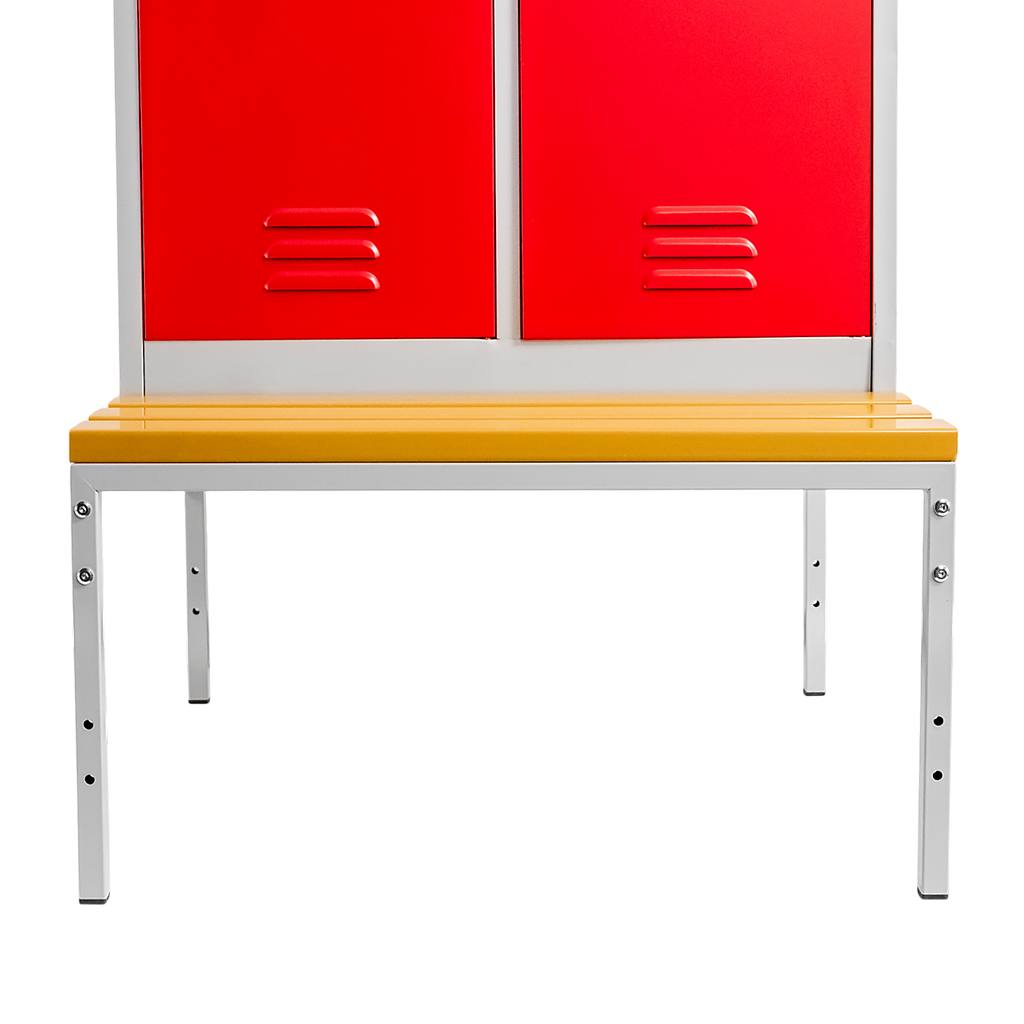 Mega-M S-80 armadietto spogliatoio 80 cm grigio rosso con panca