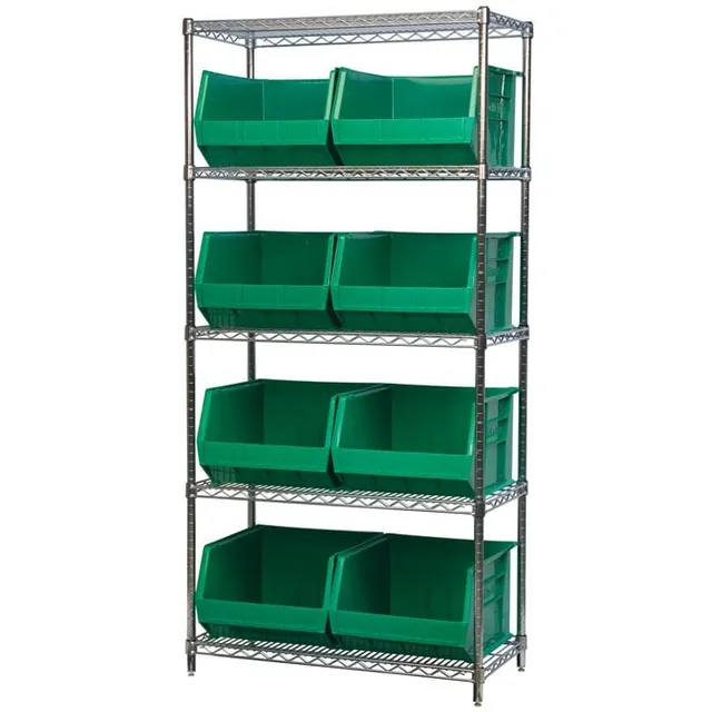 Akro-Mils AWS183630270 scaffale filo 5 ripiani con 9 vaschette