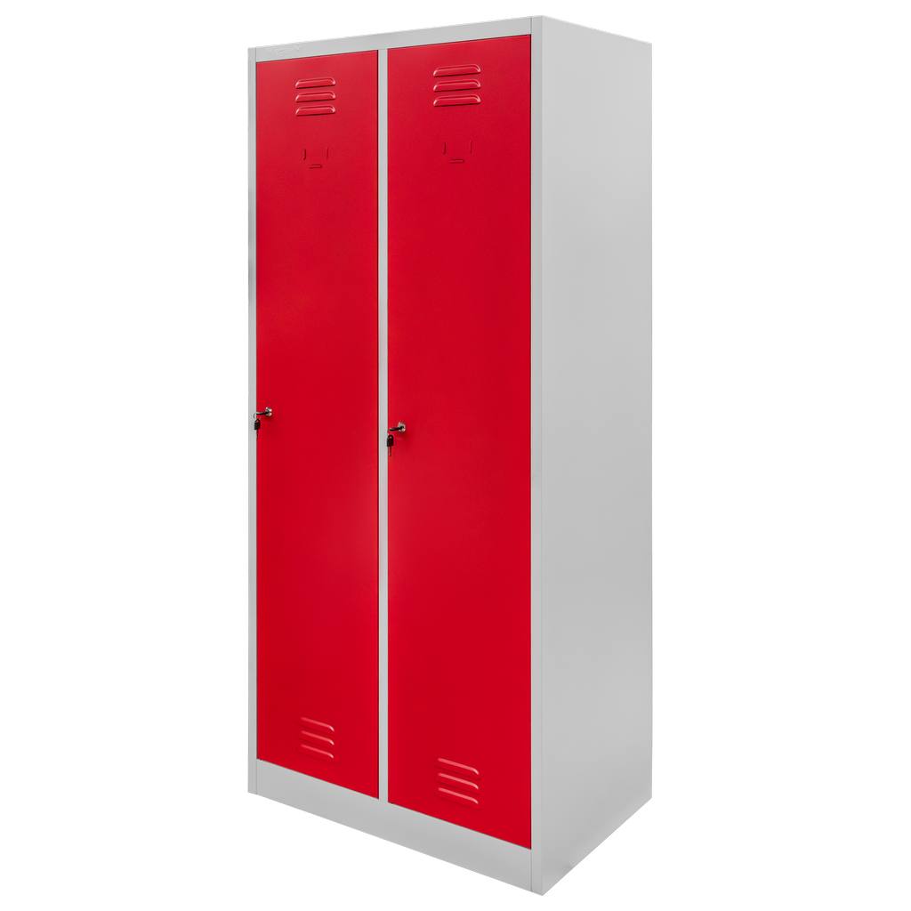 Mega-M S-80 armadietto spogliatoio 2 ante grigio rosso