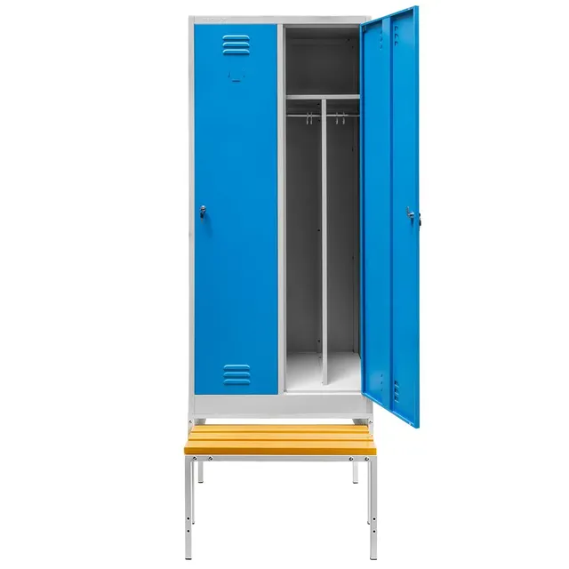 Mega-M S-80 Armadietto Spogliatoio 2 Ante 80 cm Grigio Blu