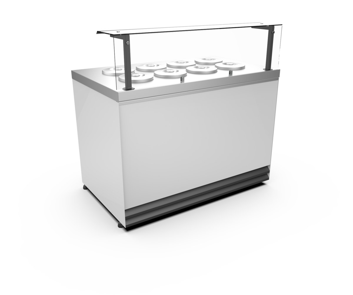 Cebea Apollo conservatore gelati 8 GN vetrina gelateria bianca