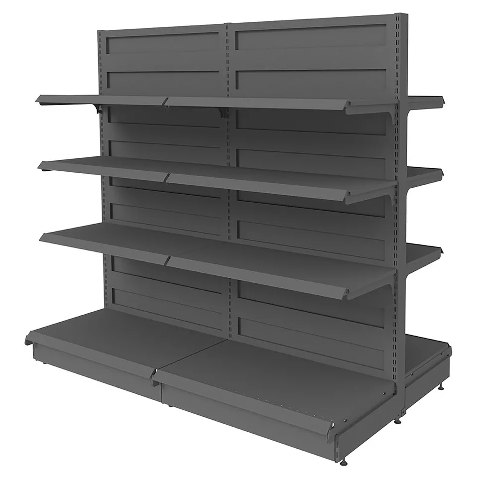 Mega-M Basic H165 gondola scaffale bifacciale grafite 203 cm