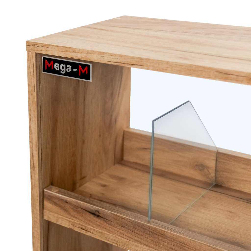 Mega-M vetrina dolciumi vetro 127x106x30 cm rovere nero