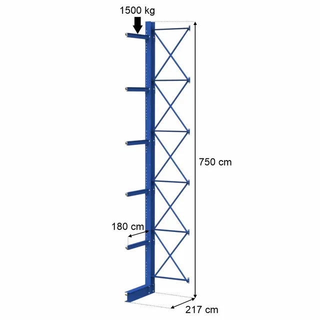 Stow scaffale cantilever monofronte H750 braccio 180 cm