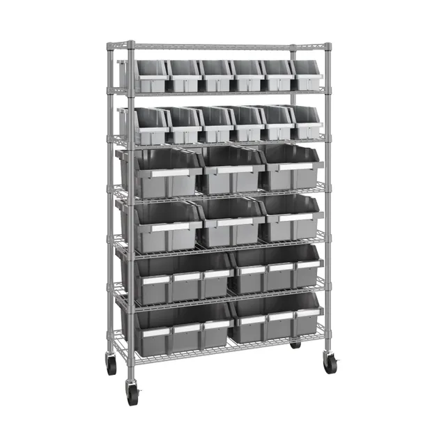 Seville Classics 7-Tier 22-Bin Scaffale con 22 Cassette
