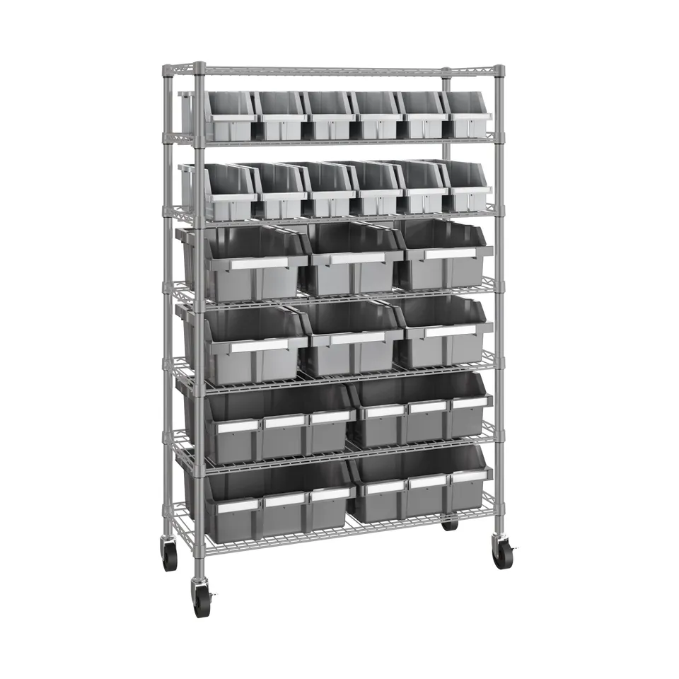 Seville Classics 7-Tier 22-Bin Scaffale con 22 Cassette