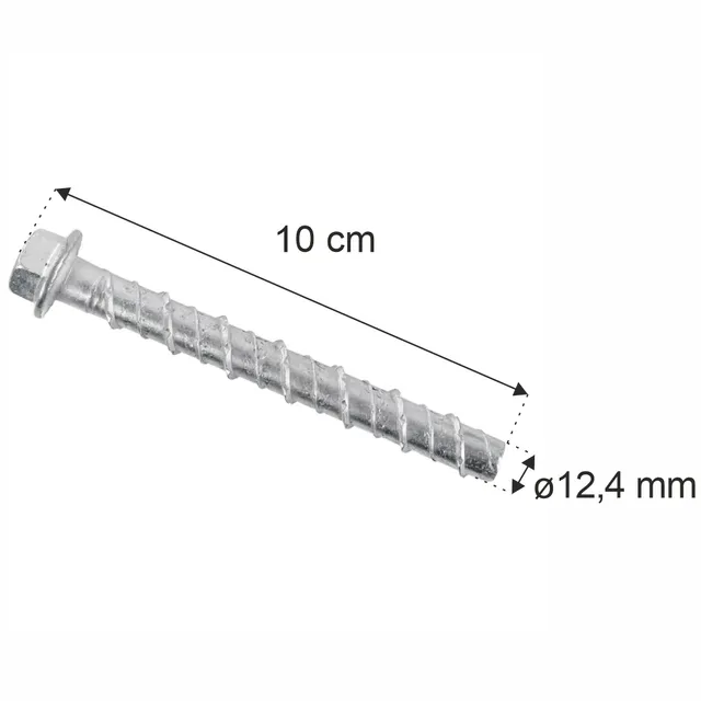 Ancorante a vite M10 12,4x100 mm flangia per scaffali portapallet