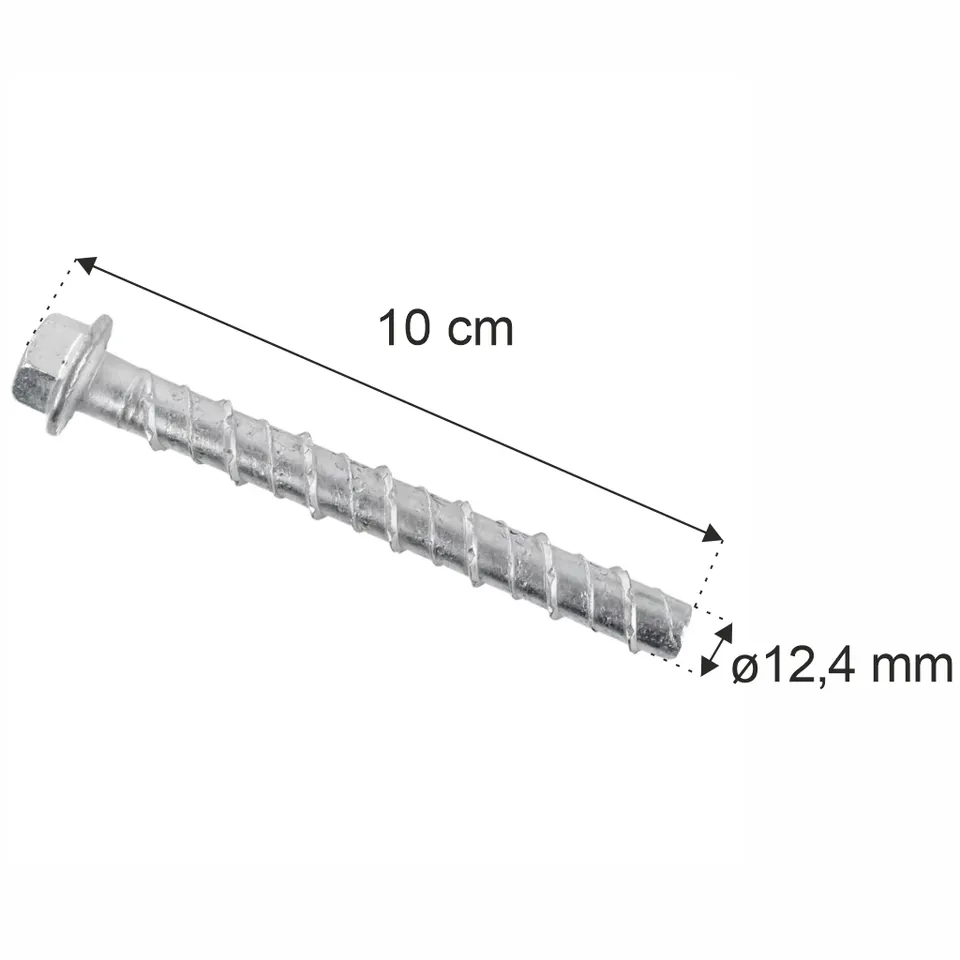 Ancorante a vite M10 12,4x100 mm flangia per scaffali portapallet
