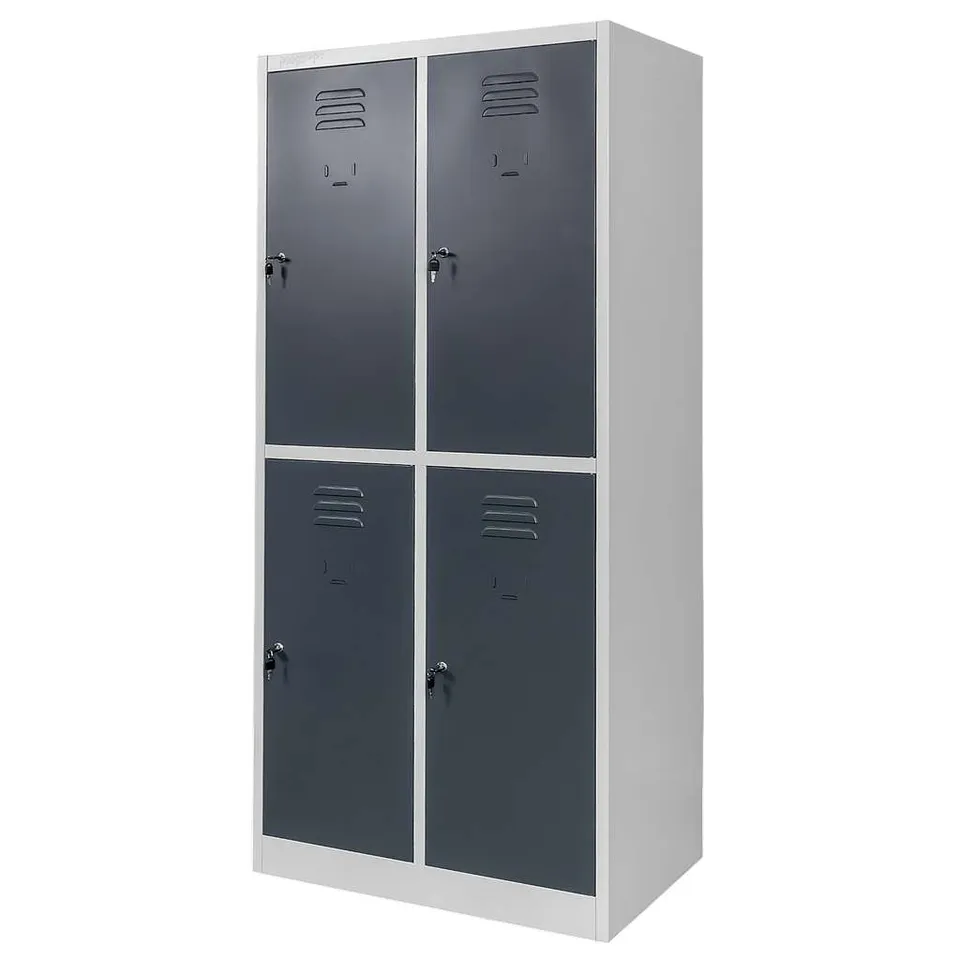Mega-M armadio spogliatoio 4 scomparti 80x50x180 cm grigio