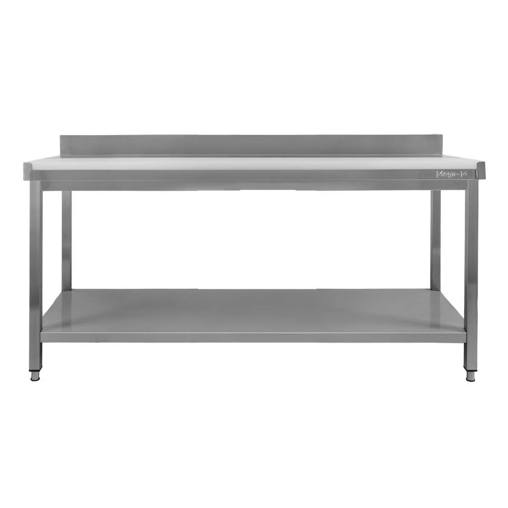 Mega-M Tavolo Inox Macellaio 180x70x85 Tagliere Ripiano