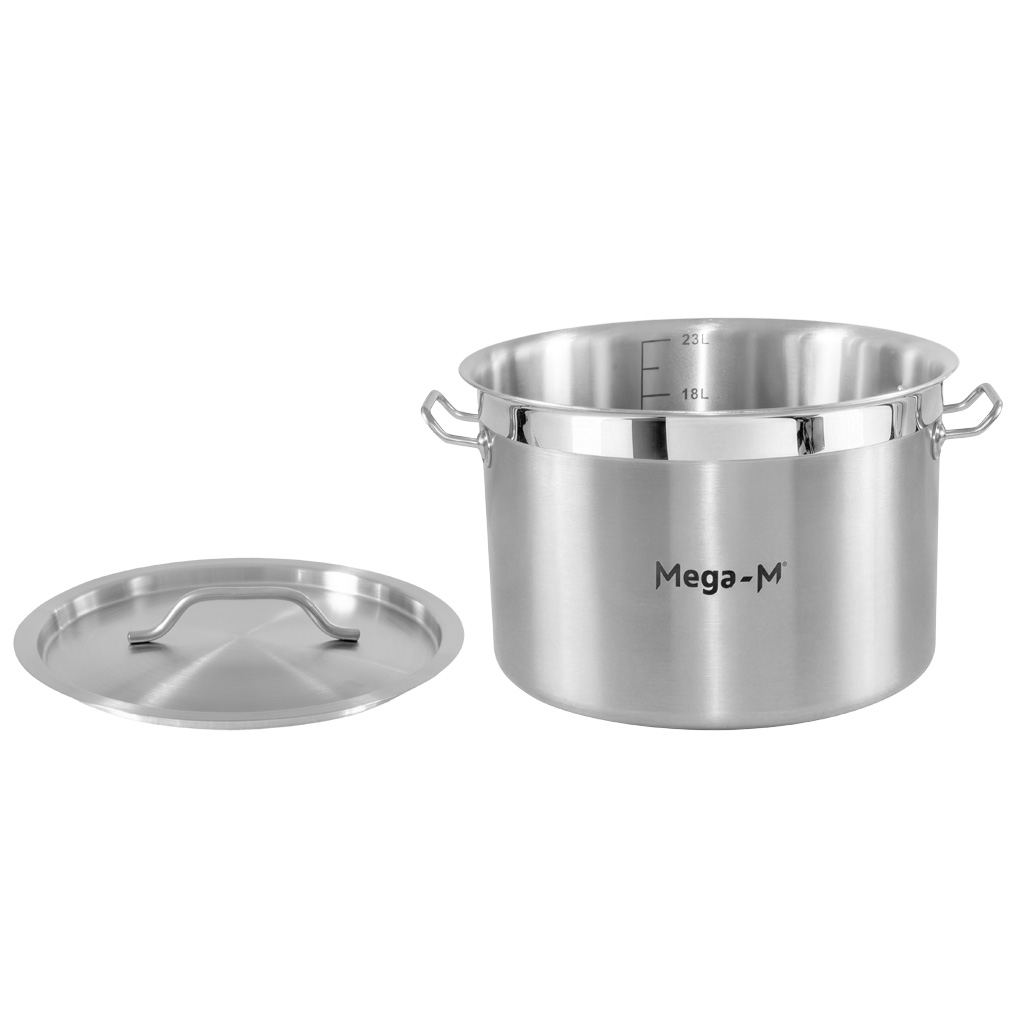 Mega-M Pro 24L pentola inox con coperchio 36x24 cm