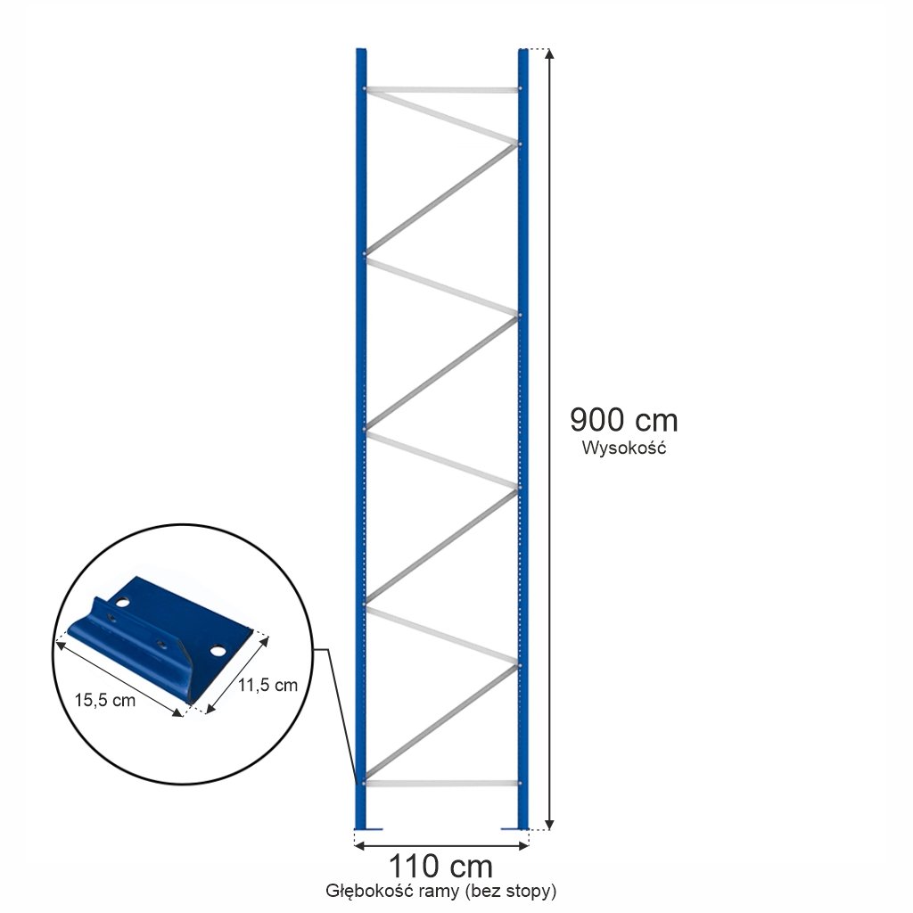 Mecalux Spalla Scaffale Portapallet Blu H900xP110 cm