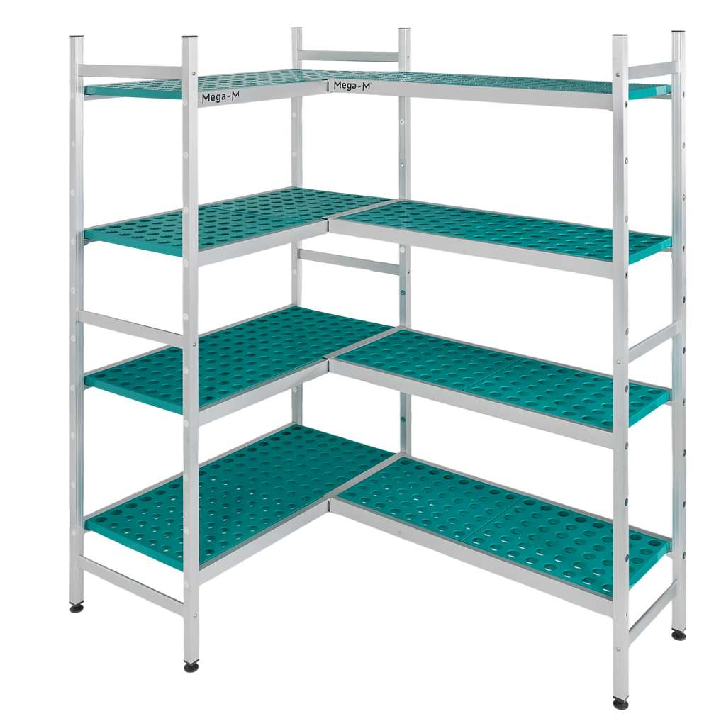 Mega-M Alufri scaffale alluminio angolare 133x97 cm