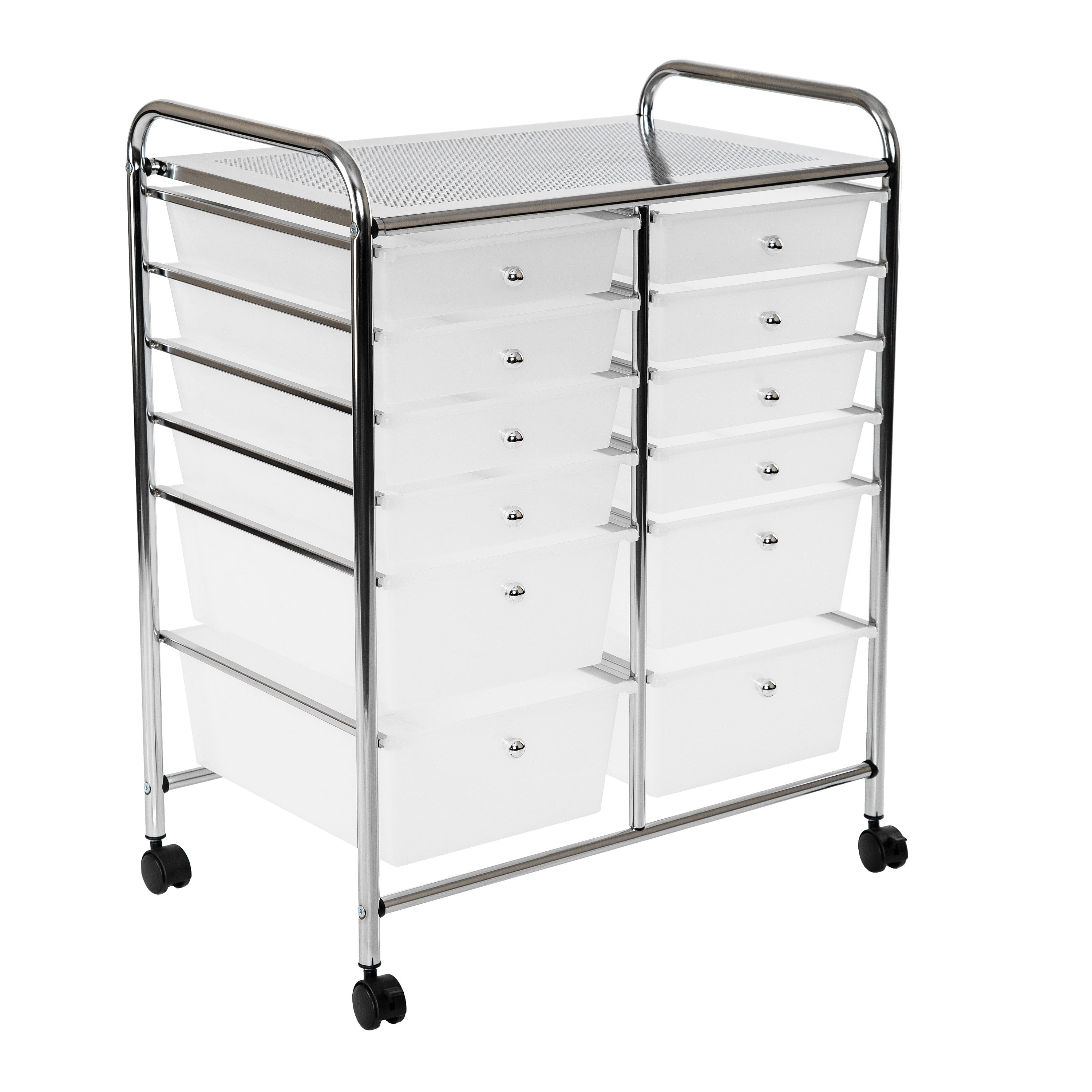 Seville Classics Carrello Organizer 12 Cassetti Bianco