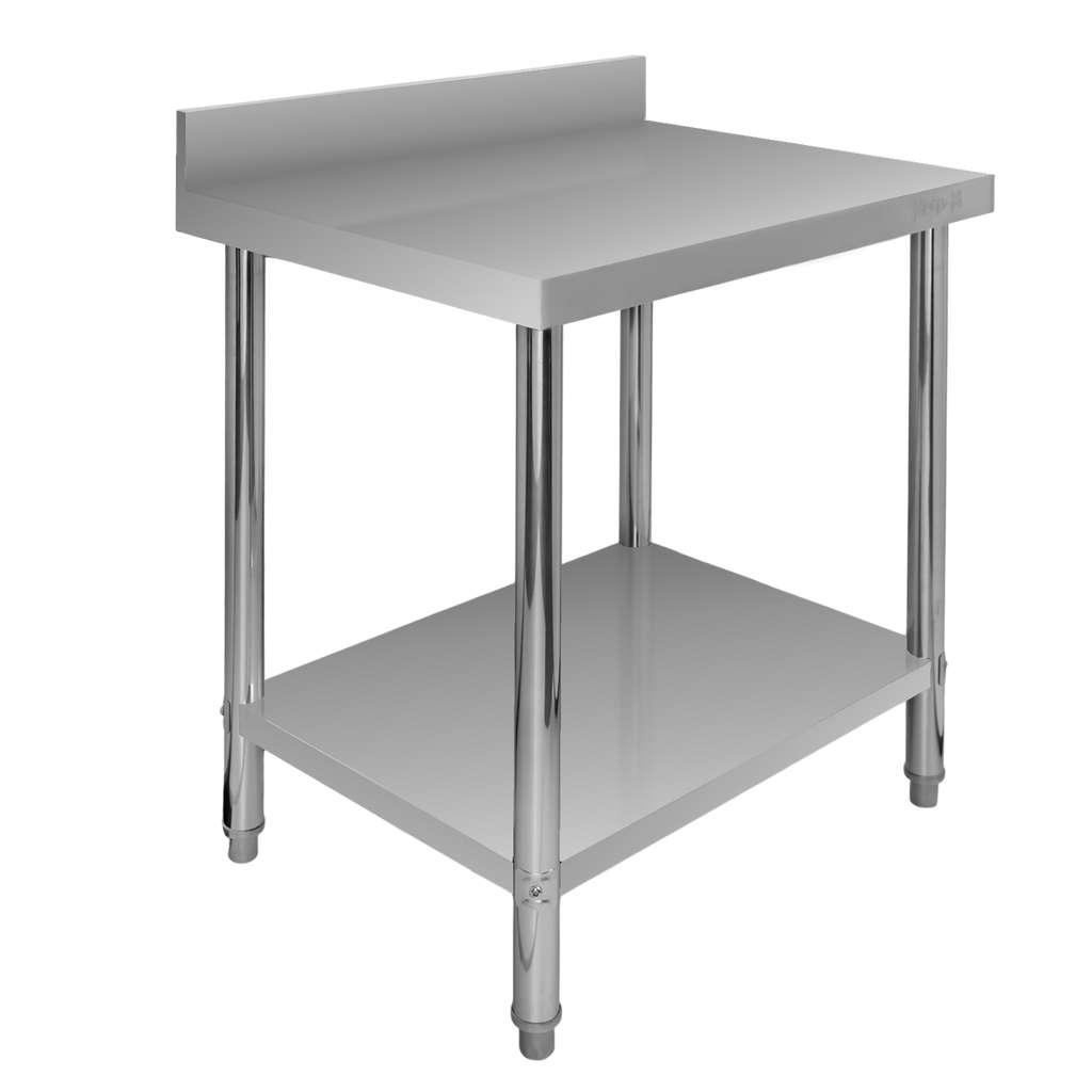 Mega-M X Standard tavolo inox 60x70x85 cm con alzatina e ripiano