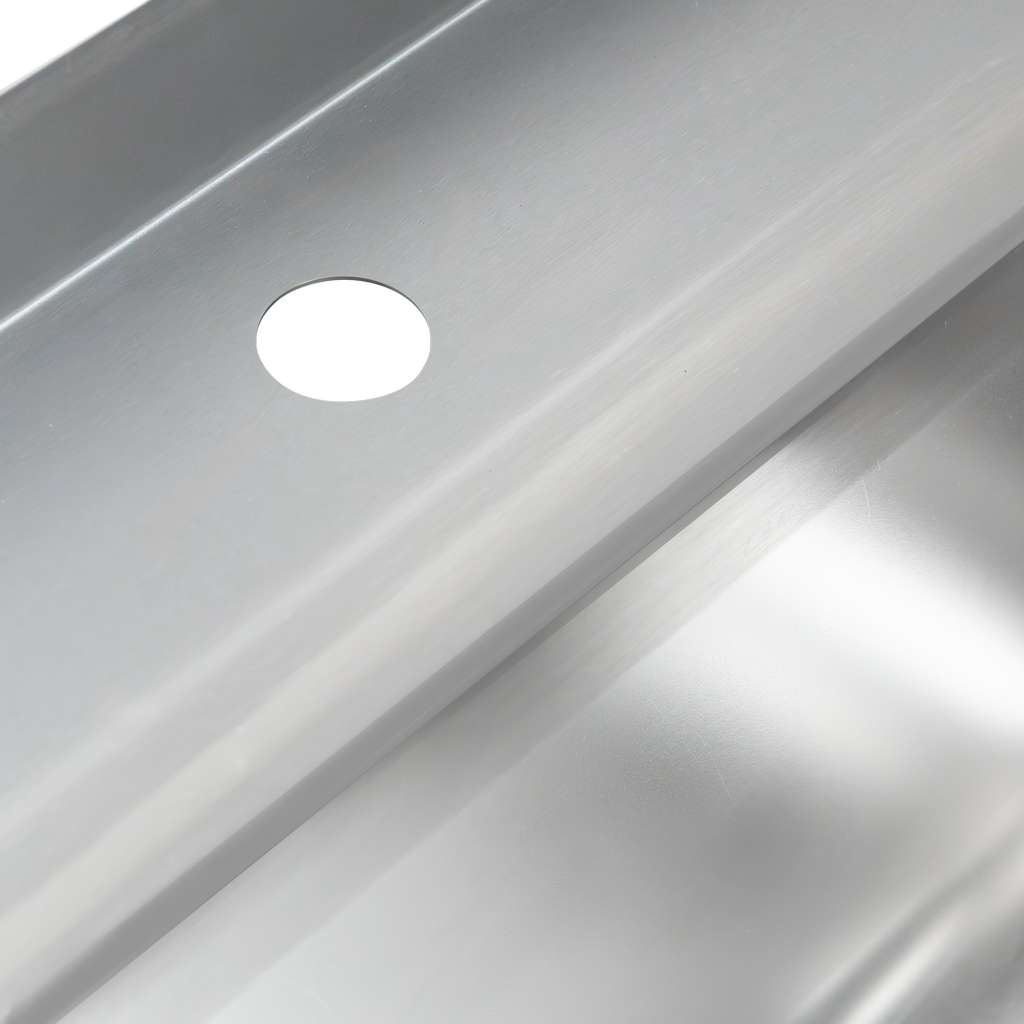 Mega-M 180x60x85 lavello inox vasca a sinistra con ripiano