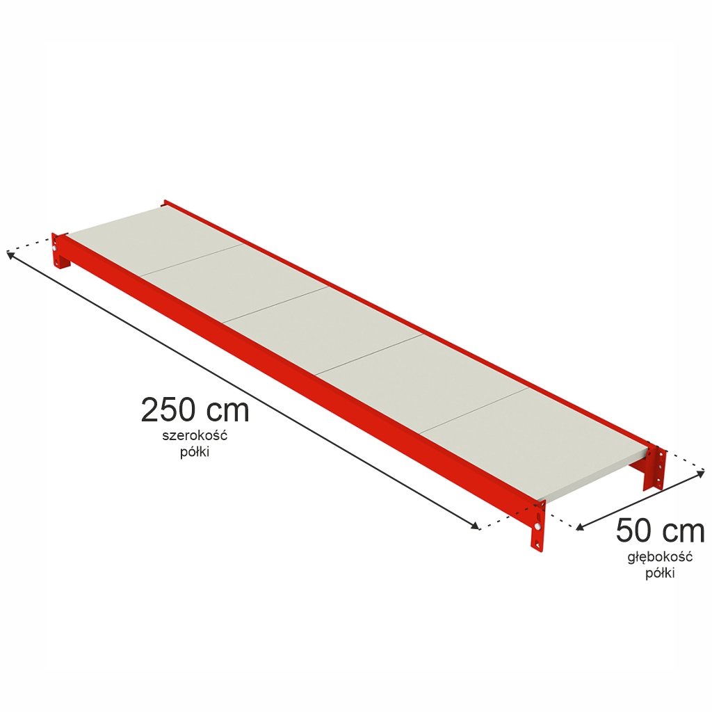 Mega-M Fortis ripiano scaffale 250x50 cm portata 250 kg