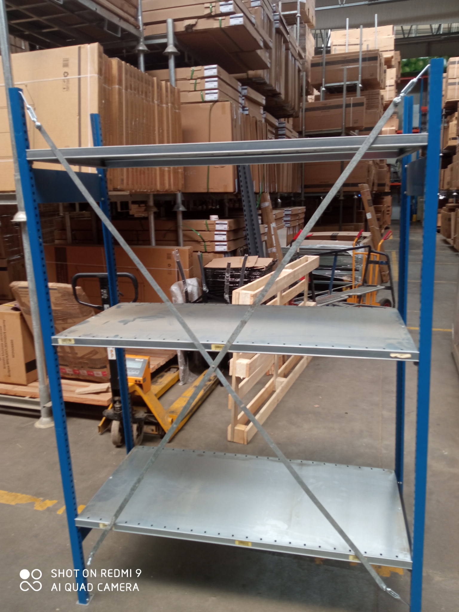 Mega-M Stow Scaffale Zincato 4 Ripiani 200x133,5x60 cm