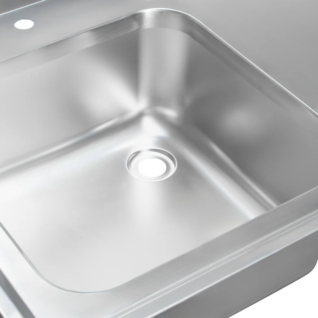 Mega-M 120x60x85 cm lavello inox vasca sinistra con ripiano
