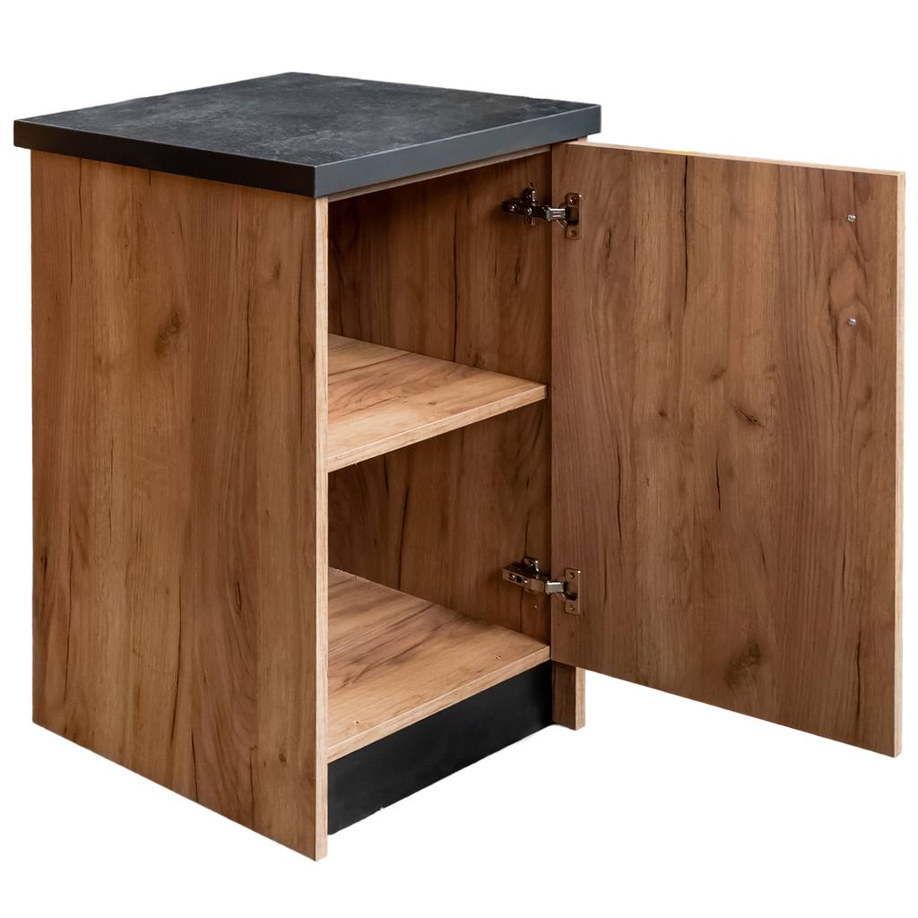 Mega-M 51x55x86 cm mobiletto rovere kraft con lamelle