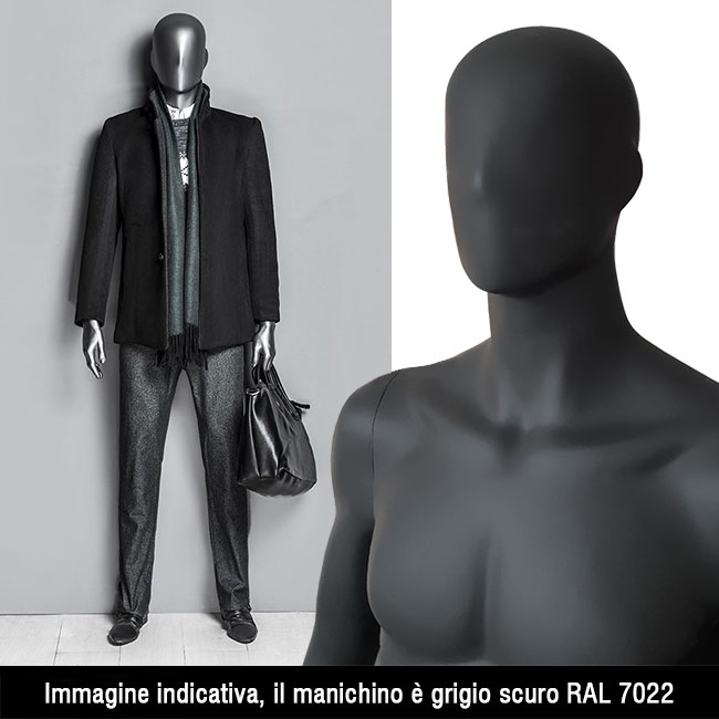 Agosistem MARK 1 Manichino uomo vetroresina grigio scuro h.193 cm