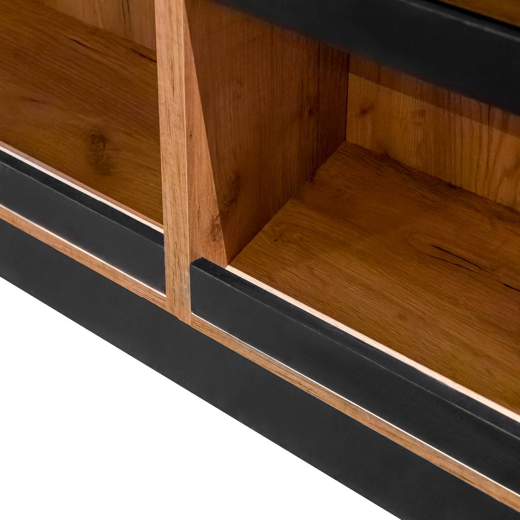 Mega-M banco cassa 200x60x90 cm nero rovere kraft