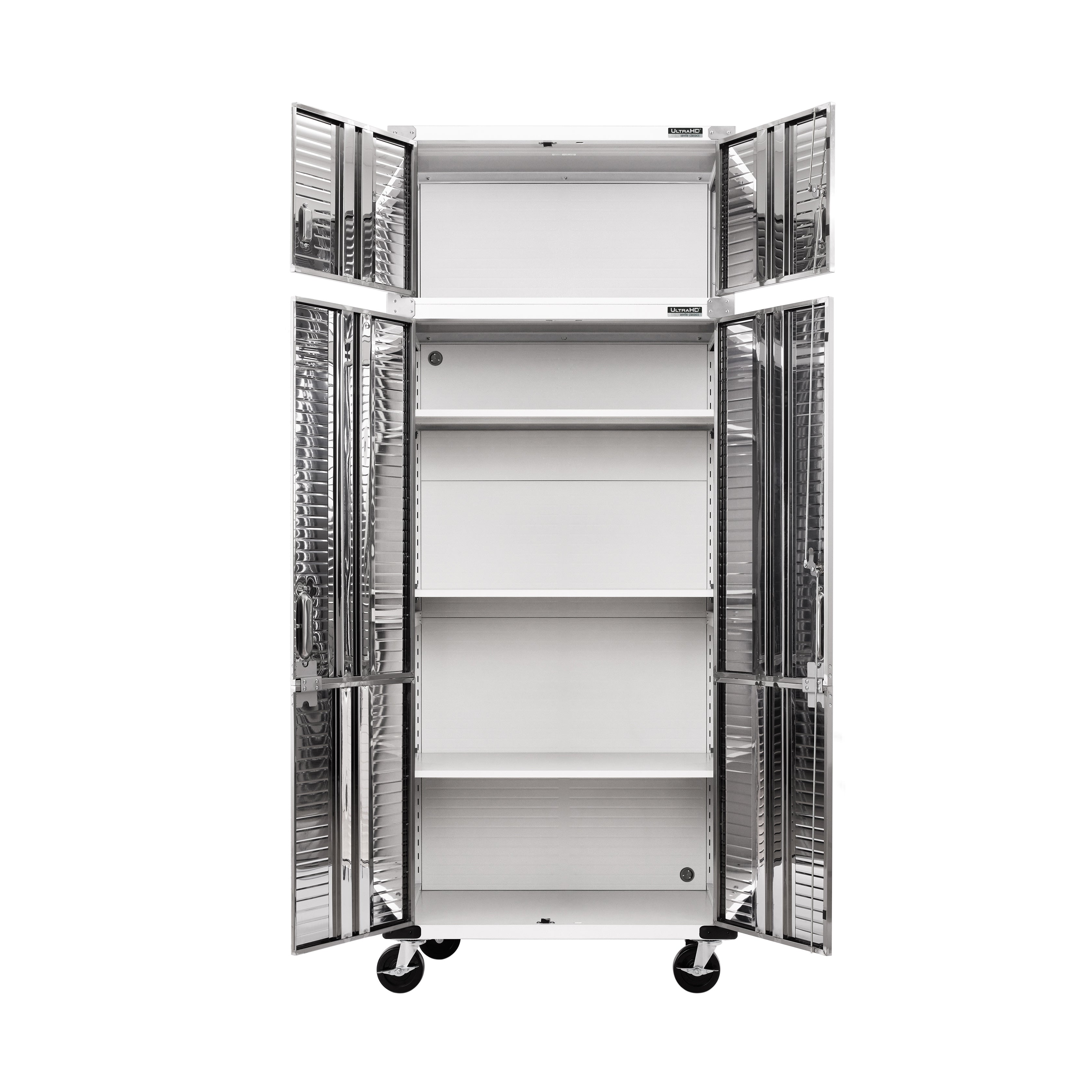 Seville Classics UltraHD Armadio Acciaio 2 Pezzi Bianco con Ruote