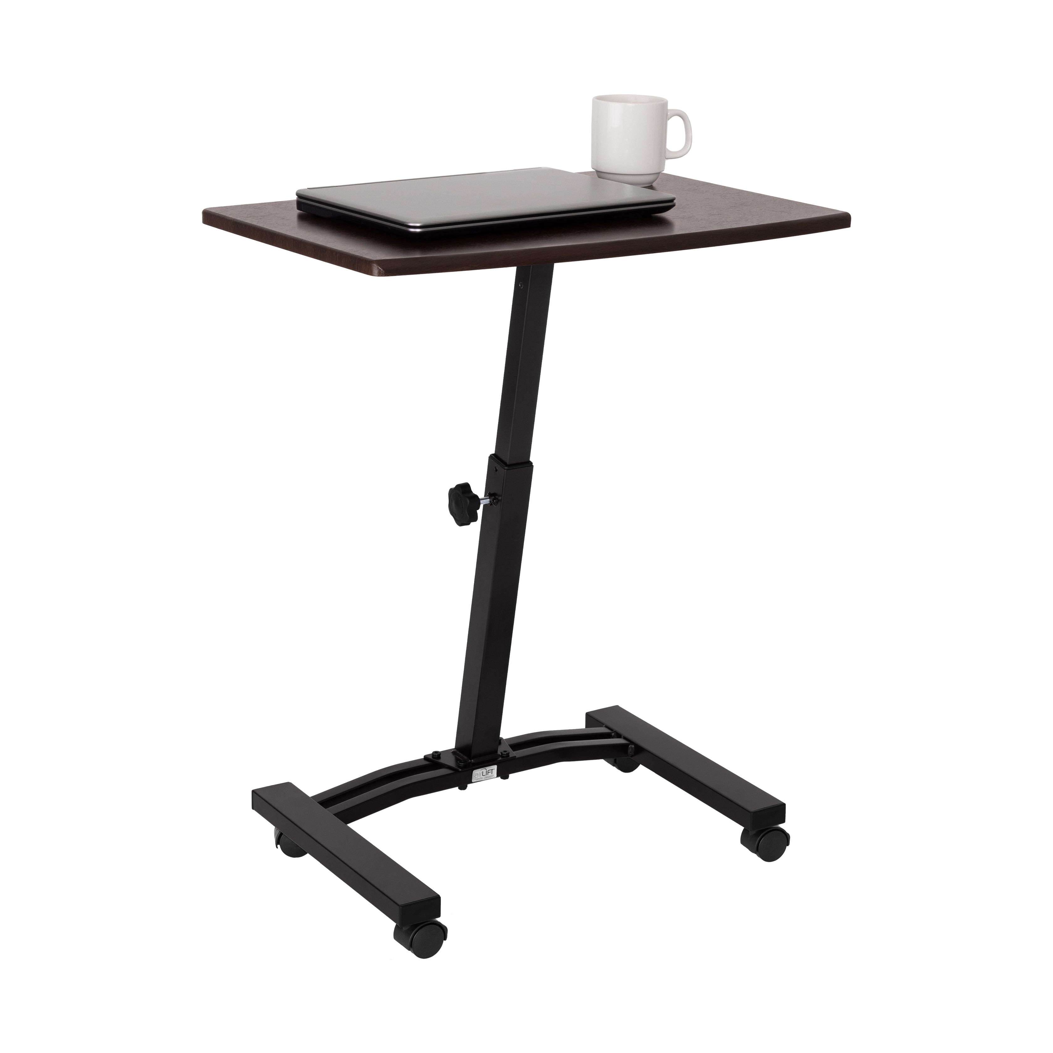 Seville Classics airLIFT carrello laptop noce regolabile 61-81 cm