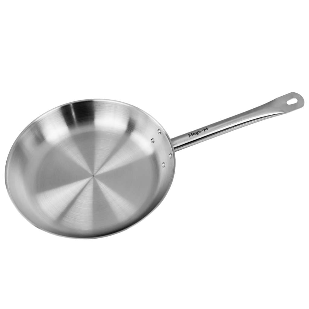 Mega-M Padella Acciaio Inox 28 cm Fondo Sandwich Induzione