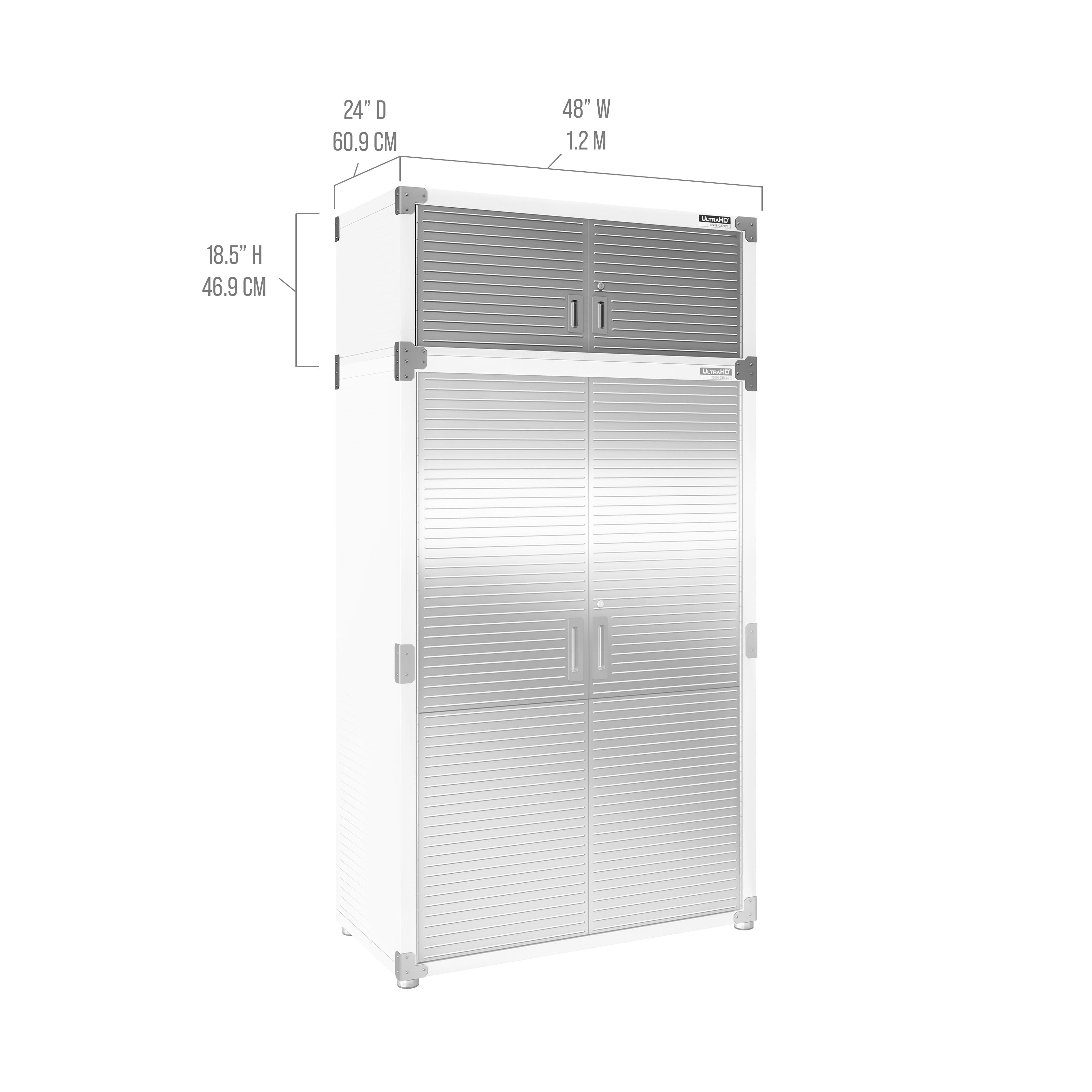 Seville Classics UltraHD armadio sovrapponibile bianco 122 cm