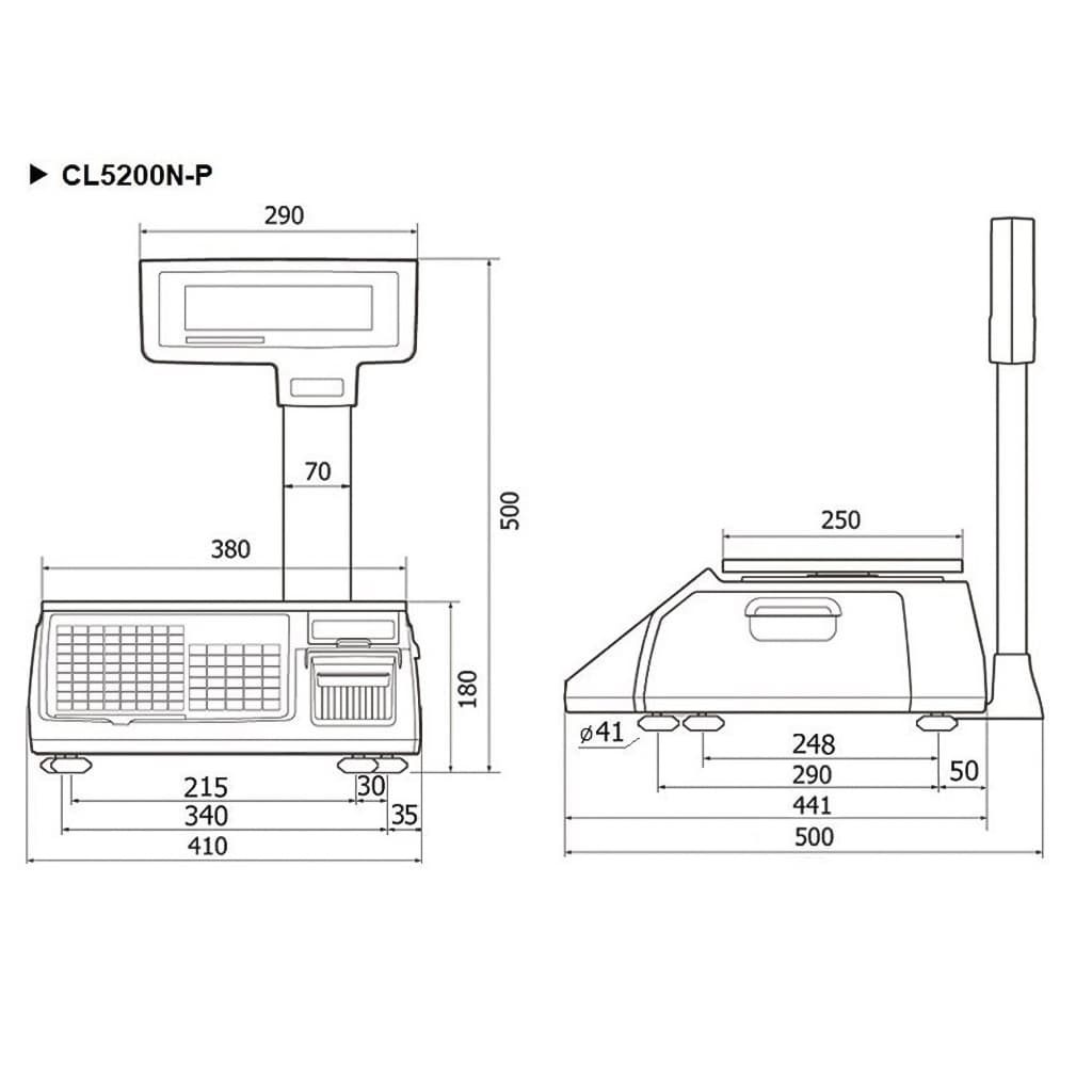 CAS CL5200N 15P bilancia etichettatrice WIFI a colonna