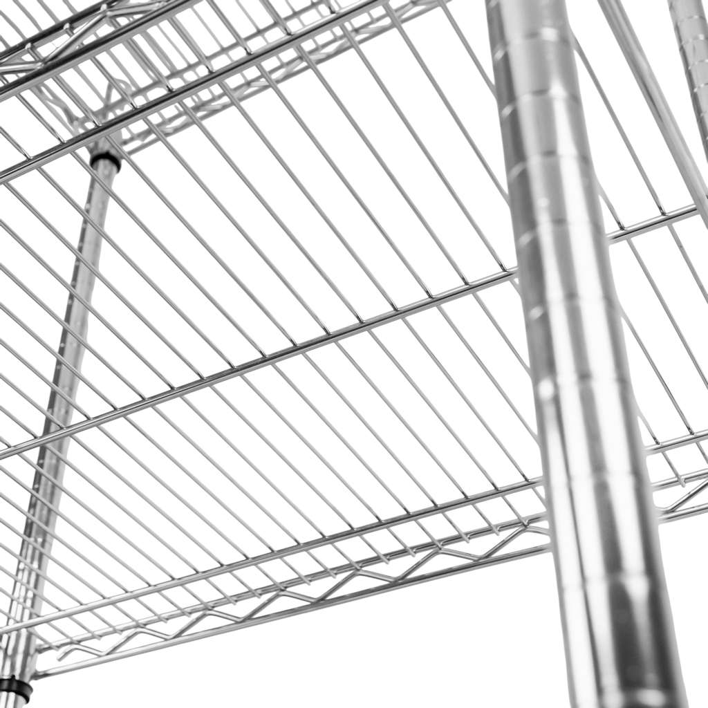Mega-M scaffale cromato 4 ripiani 60x60x180 cm