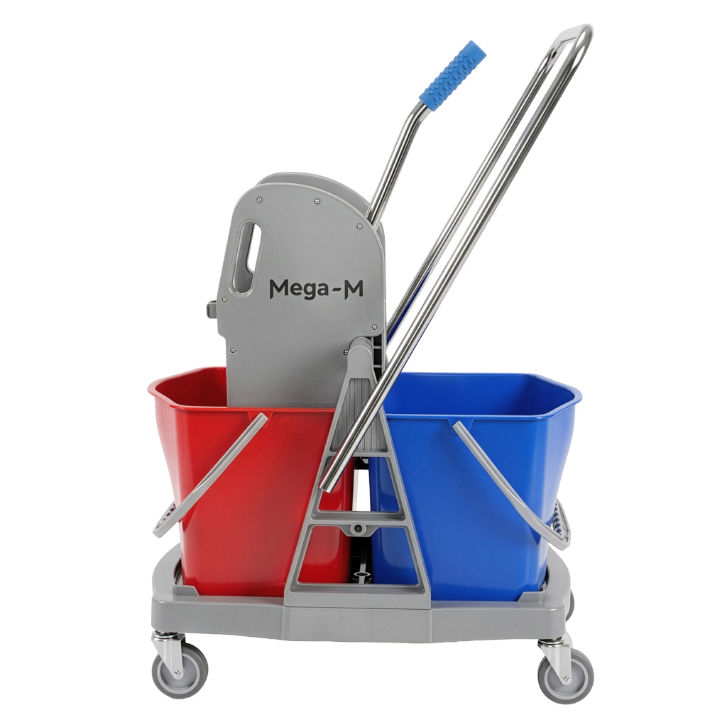 Mega-M carrello pulizie 2x17 L con strizzatore due secchi