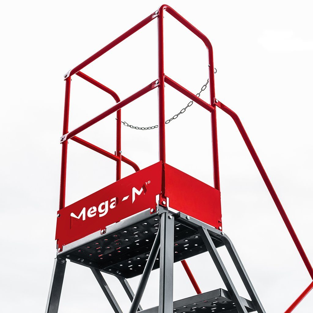 Mega-M H-102 scala magazzino 4 gradini con piattaforma