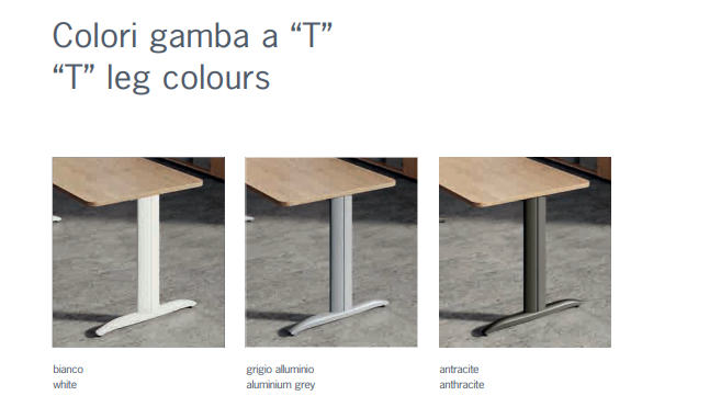 Agosistem Derby scrivania ufficio gamba a T Made in Italy