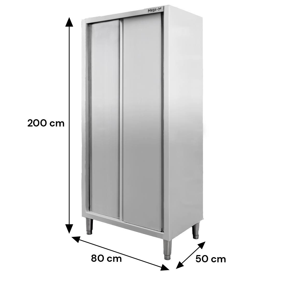 Mega-M Armadio Passante Inox 80x50x200 cm 2 Ante