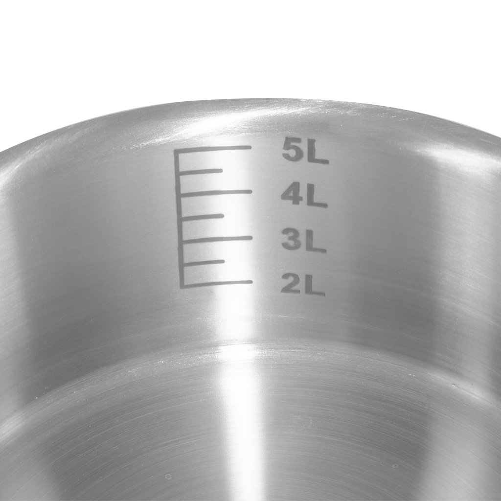 Mega-M PRO pentola bassa acciaio 5 L 25x11 cm con coperchio